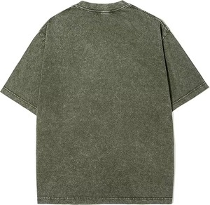 T-shirt vintage délavé pour homme, coupe oversize, streetwear, coton épais, logo personnalisé, t-shirt délavé, fabrication OEM, vente en gros de vêtements en vrac - Product Image 3