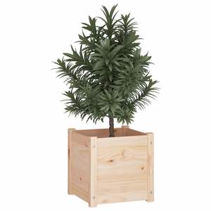 Ensemble de 2 pots de fleurs et jardinières moyennes en bois de pin massif naturel - Product Image 3