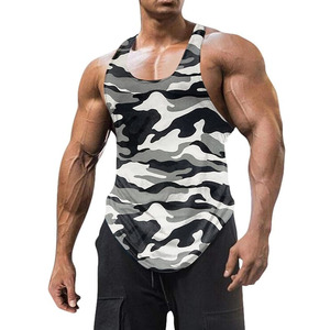 Débardeur de sport pour homme OEM, col rond, polyester/coton, léger, respirant, pour entraînement fitness, sans manches - Product Image 5