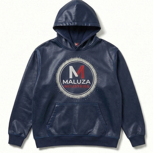 Sweat à capuche empilé enduit ONYX MALUZA Industries – Pullover streetwear premium, mode urbaine de luxe, édition noire - Product Image 1