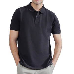 Custom Men's Breathable Eco-Friendly for <b>Shirt</b> | Premium Solid <b>Black</b> Short Sleeve Cotton Top | Minimalist Streetwear Casual - Product Image 1
