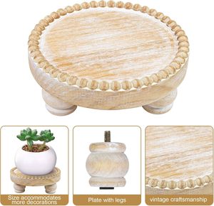 Pequeños Soportes de Madera para Decoración, Soportes Redondos de Madera para Exhibición, Platos y Bandejas para Velas, Bandejas para Velas Estilo Rústico, Decoración del Hogar - Product Image 4