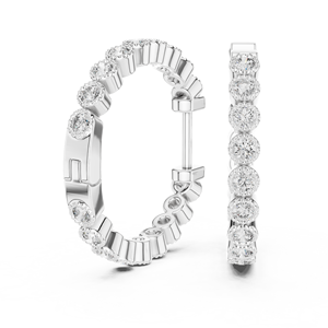 Pendientes de Aro con Diamantes Cultivados en Laboratorio con Engaste de Bisel en Oro, Elegantes Pendientes de Novia para Boda, Joyería de Diamantes de Lujo para Uso Diario - Product Image 3