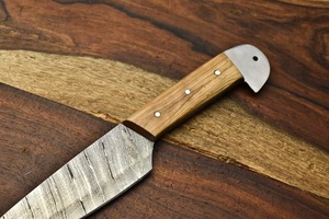 Couteau de chef en acier damas forgé à la main de haute qualité en gros |   Couteau de cuisine de 10,00 pouces avec manche en bois - Product Image 3