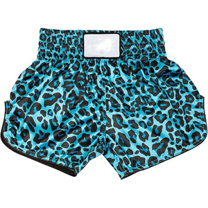 Shorts de MMA con Estampado de Leopardo Azul para Mujer, Poliéster Elástico, Corte Regular, Ropa de Artes Marciales para Adultos - Product Image 1