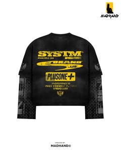 T-shirt à manches longues de la marque Black Yellow System |   Chemise graphique streetwear oversize |   Fabricant OEM de Marque Privée Personnalisée - Product Image 3