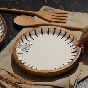 Handmade <b>Pine</b> Wood Serving Tray Eco Friendly Classic Style Food Serving Plate Dishwasher Safe Dining <b>Table</b> Wedding Home Decor - Product Image 6