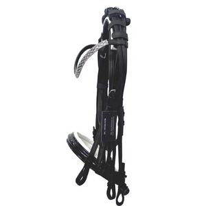 Cuero suave de doble brida ecuestre duradero con banda para cejas ostentosa para montar a caballo - Product Image 1