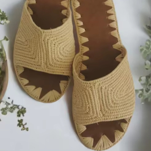 Sandales en raphia faites à la main, sandales d'été pour femmes, chaussures de plage marocaines - Product Image 1