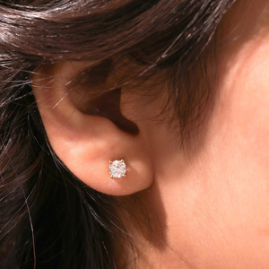 Premium 1Ct Lab Grown Diamond Stud Four Claw Prong Setting IGI Certified 10k/14k White/Yellow/Rose Fine Jewelry Earrings - Product Image 1