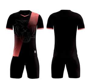 Ensemble de football en jersey uni en polyester, respirant et à séchage rapide, collection sportive d'été pour équipes, maillot de football et de soccer - Product Image 2