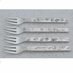 Luxury Stainless Steel Fruit <b>Fork</b> With Textured Handle For Weddings Event Restaurant Custom Handmade Dinner Flatware Cutlery Set - Product Image 2
