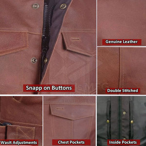Chaleco Clásico de Cuero Casual de Invierno con Diseño de Botones al Frente, Transpirable y Ecológico, Prenda Exterior Duradera para Hombre - Product Image 6