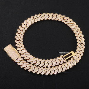 Collar de Plata de Ley 925 con Moissanita y Diamantes, Cadena Cubana con Cierres de Caja, Hecho a Mano, Estilo Iced Out, Joyería Hip Hop, Collar Unisex - Product Image 4