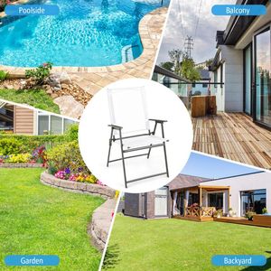 ชุดเก้าอี้พับโครงโลหะกันสนิม 4 ตัว เฟอร์นิเจอร์กลางแจ้งที่ทนทานและมีสไตล์ - Product Image 5