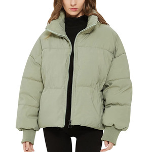 Wholesale Trendy <b>Cropped</b> <b>Puffer</b> <b>Jacket</b> Women Windproof Oversized Padded Coat - Product Image 1