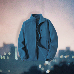 Veste polaire unisexe chaude et décontractée pour l'hiver, avec fermeture éclair, col montant, imprimé XL et teinture unie – Grande Vente - Product Image 4