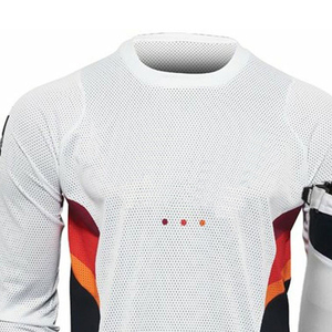 ชุดแข่งรถมอเตอร์ไซค์สำหรับผู้ชาย สีขาว ดำ แดง เสื้อเจอร์ซีย์แขนยาวและกางเกงขายาว ชุดโพลีเอสเตอร์ระบายอากาศได้ดี ใช้ได้ทุกฤดู - Product Image 5