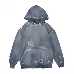 เสื้อฮู้ดดี้ผู้ชายทรงโอเวอร์ไซส์ สีพื้น ผ้าฝ้ายเฟรนช์เทอร์รี่ สวมใส่สบายๆ สำหรับฤดูใบไม้ร่วง ทรงปกติ มีกระเป๋า ดีไซน์วินเทจ - Product Image 2