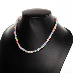 Natural Multi Color <b>Opal</b> Gemstone <b>Necklace</b> Candy <b>Opal</b> Beaded <b>Necklace</b> With 925 Sterling Silver Clasp Handmade Jewelry For Women - Product Image 6