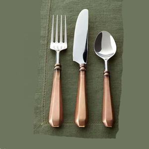 Ensemble de cuillères de service rondes en laiton massif avec poignée faite à la main cuillère de service de restauration de Buffet en acier inoxydable - Product Image 6