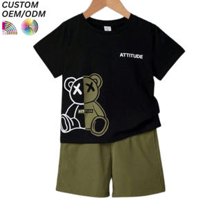 Conjunto de Ropa Deportiva Personalizada para Niños, Traje Atlético Infantil 100% Algodón con Estampado Animal, Soporte OEM ODM, Fabricación al por Mayor - Product Image 4