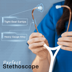 Estetoscopio de cardiología de doble cabezal OTICA SH-001 con acabado dorado manual y 5 años de garantía para auscultación clínica avanzada - Product Image 2