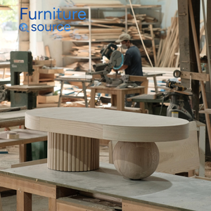 Elegante mesa de centro de forma ovalada a buen precio-Construcción de chapa de madera dura con pata de bola-OEM ODM Fabricante de muebles de Vietnam - Product Image 2