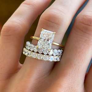 4 Carat Radiant Cut Lab Diamond Proposal <b>Ring</b> 10k 14k 18k Solid <b>Gold</b> Dainty Band Prong <b>Set</b> Solitaire <b>Ring</b> Jewelry Manufacturer - Product Image 6