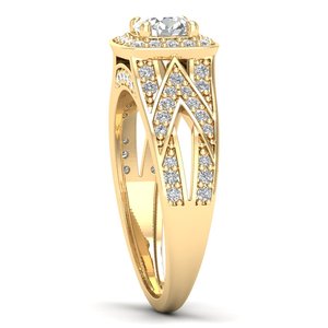 แหวนเงินแท้ 925 ประดับเพชรโมอิสซาไนต์ทรงกลมจาก REYES Wholesale ชุบทอง 14K 18K 22K สำหรับงานแต่งงานและงานหมั้น - Product Image 3