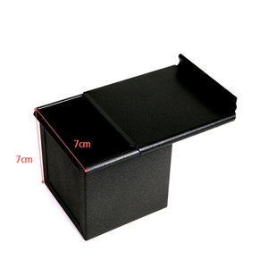 7cm Cube Loaf Pan Sliding Lid 70mm Square Toast <b>Box</b> Carbon Steel PTFE Coated Oven Safe Food Safe Bread Mold <b>Bakery</b> Quality - Product Image 6