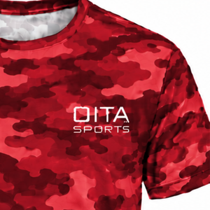 <b>Red</b> Camo <b>T</b> <b>Shirt</b> <b>Men</b> Short Sleeve Crew Neck Camouflage Printed Athletic Training Fitness Running Workout Performance Sportswear - Product Image 4
