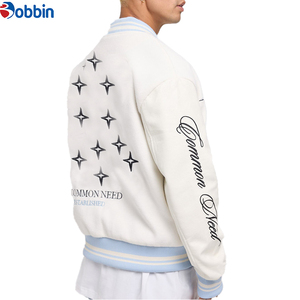 Blouson de baseball universitaire pour homme 2026 avec logo personnalisé, en cuir de mouton, style décontracté, col montant, coupe régulière, pour l'automne et l'hiver - Product Image 1