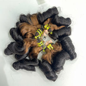 <b>Magic</b> Curl Ombre Honey Brown Color <b>Root</b> Vietnamese Human Hair High Quality Super Double Drawn Wholesale Price - Product Image 2