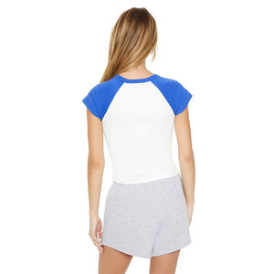 New Arrival Women Reglan Short Sleeve Slim Fit High Quality Stretchable Breathable Streetwear Round Neck Women's <b>Crop</b> <b>Tops</b> - Product Image 3