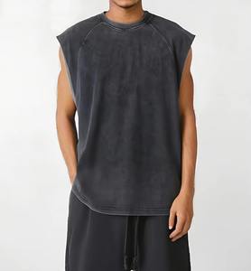 Chalecos de algodón de primera calidad para hombre, camisetas sin mangas con estampado gráfico vintage personalizado, camisetas deportivas con lavado ácido, camiseta sin mangas para hombre - Product Image 6