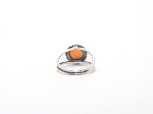 Bague unisexe en argent sterling 925 avec pierre précieuse ovale en cornaline orange naturelle, faite à la main, cadeau de mariage chrétien mignon, bijoux fins et tendance - Product Image 6