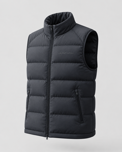 Chaleco Acolchado con Cuello Alto Color Borgoña para Hombre, Marca Vibe Craft, Cierre de Cremallera, Resistente al Viento, Estilo Casual para Otoño - Product Image 4