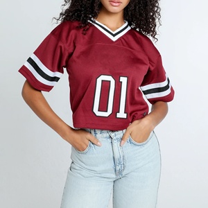 Men's <b>Red</b> Baseball Jersey <b>Crop</b> <b>Top</b> Short Sleeve Mesh V-Neck Customized Team Name T-Strap Breathable Quick Dry Loose Fit Adult - Product Image 2