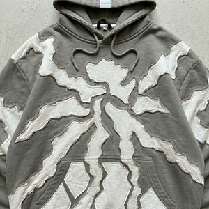 Sweat à capuche streetwear d'hiver personnalisé pour homme, effet vieilli, avec logo appliqué sur la poitrine, OEM ODM, coupe oversize - Product Image 6