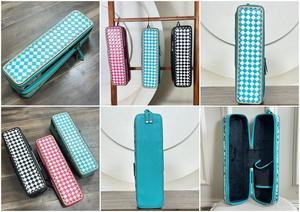 Étui de voyage pour fer à lisser en cuir de vachette à carreaux, résistant à la chaleur, pour ranger les outils de coiffure - Product Image 3