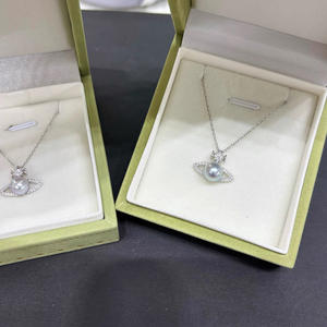 Collar de Plata S925 con Colgante de Espejo Aurora Redondo de 7-8mm, Estilo Japonés, Agua de Mar, Moda - Product Image 2