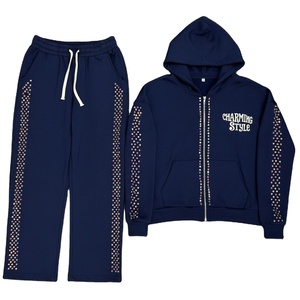 Conjunto de Sudadera con Capucha y Cremallera Estilo Europeo Americano para Hombre y Mujer, Opción Multicolor, Invierno, 100% Algodón, Anti-Pilling - Product Image 1