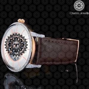 Montre mécanique de luxe Charm Jewells, boîtier en acier inoxydable de 40 mm, cadran en cristal saphir, bracelet analogique en acier inoxydable, automatique - Product Image 3