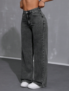Pantalones Vaqueros de Diseño Único, Estilo Retro Americano, Holgados, de Pierna Recta, para Mujer - Product Image 4
