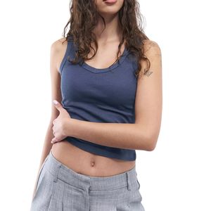 Débardeur côtelé sans couture respirant pour femme, couleur unie, style streetwear, tricoté, pour le yoga, vente en gros personnalisée - Product Image 3