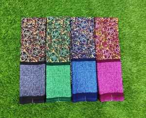 ผ้าส่าหรีพิมพ์ลายพรีเมียม พลังงานแห่งความสง่างาม ให้สัมผัสนุ่มลื่นและพลิ้วไหวอย่างมีระดับ |   ผ้าส่าหรีน้ำหนักเบา |   ชุดลำลอง - Product Image 3