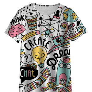 T-shirt à manches courtes pour homme Think Create Dream Chat, col rond, coupe classique, style décontracté, 100% polyester, anti-rides, séchage rapide - Product Image 2