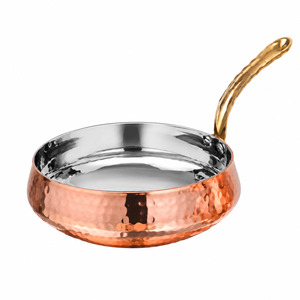 Steel <b>Copper</b> Set of 1 Dish Serving Handi 750 ML Eco-Friendly Stocked Metal <b>Utensils</b> - Product Image 1