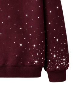 Sudadera con Capucha Borgoña con Pedrería, Oversize, de Forro Polar Grueso, con Bolsillo Canguro, Fabricante de Ropa Urbana Personalizada, Sudadera para Hombre - Product Image 4